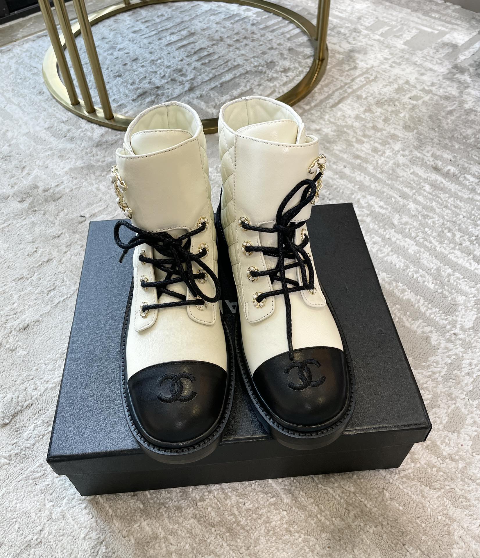 Chanel Women’s Lace- Ups White For Women 1.5in/ 4cm