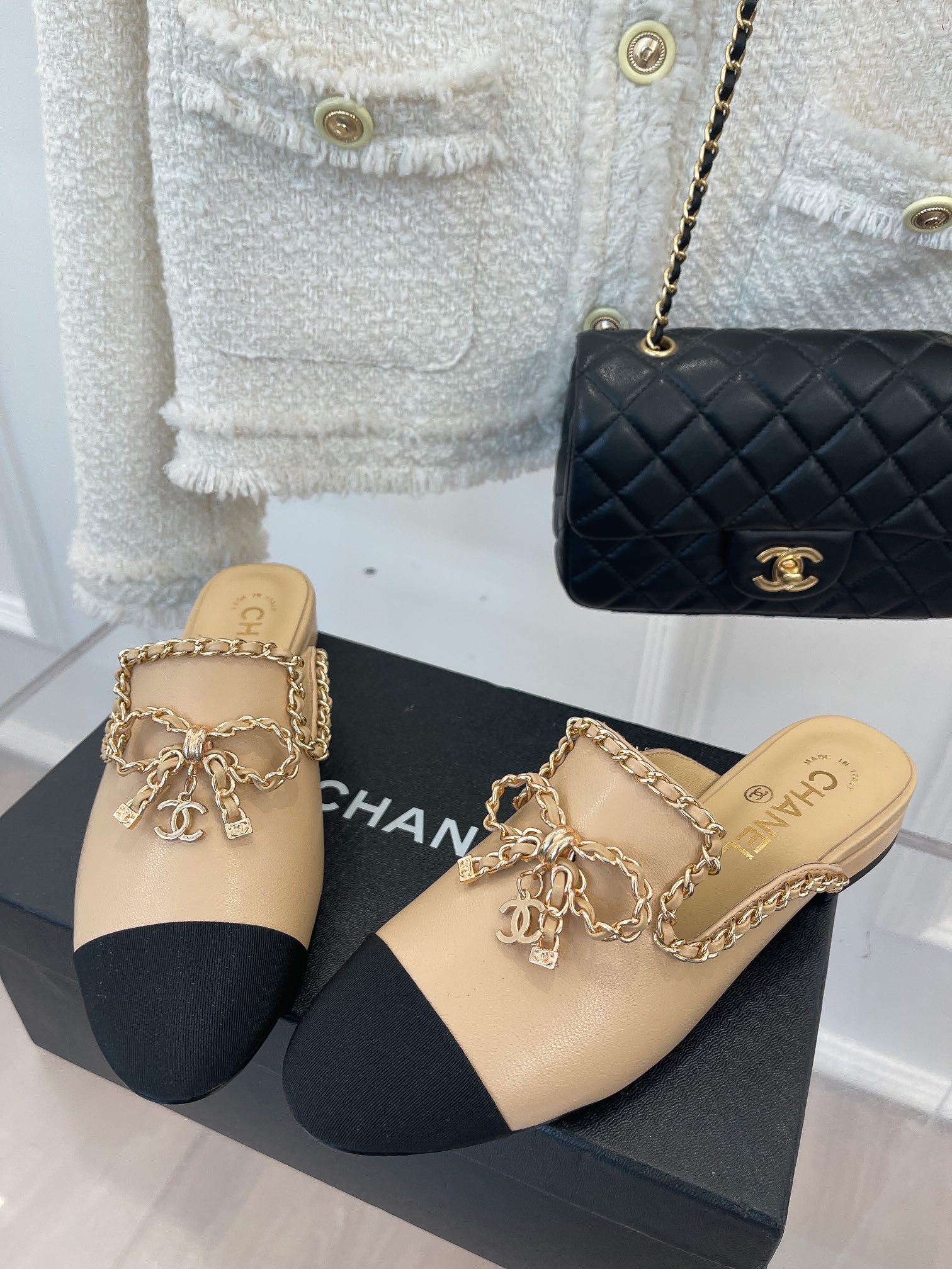 Chanel Women’s Mules With Decor Beige For Women
