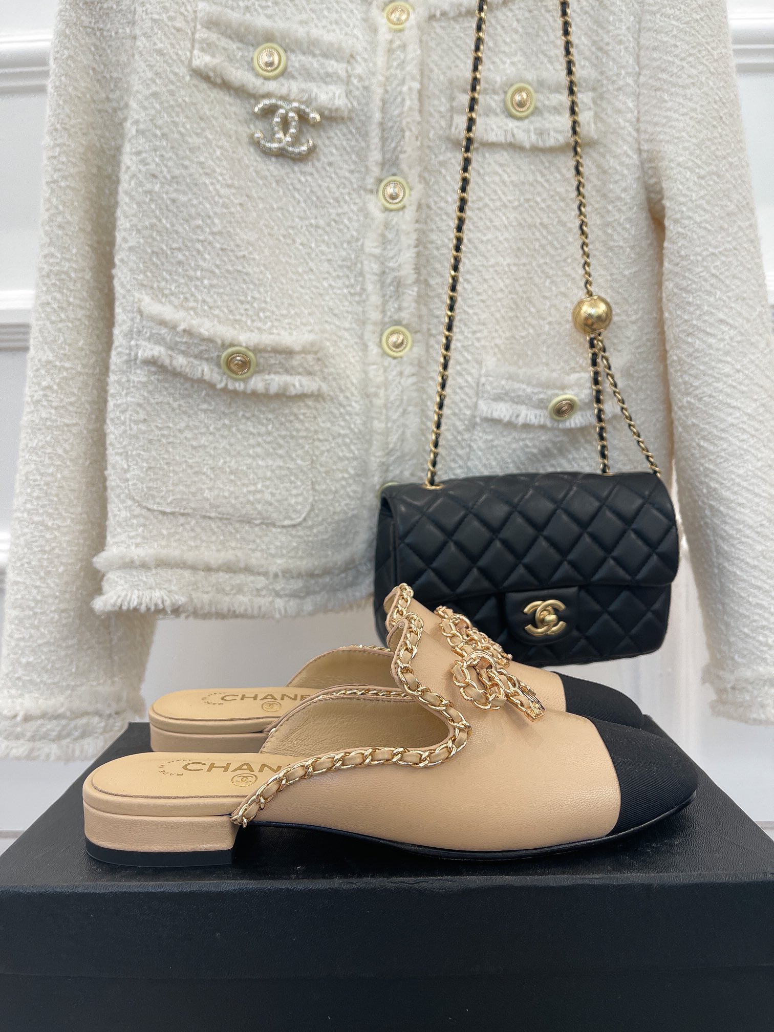 Chanel Women’s Mules With Decor Beige For Women