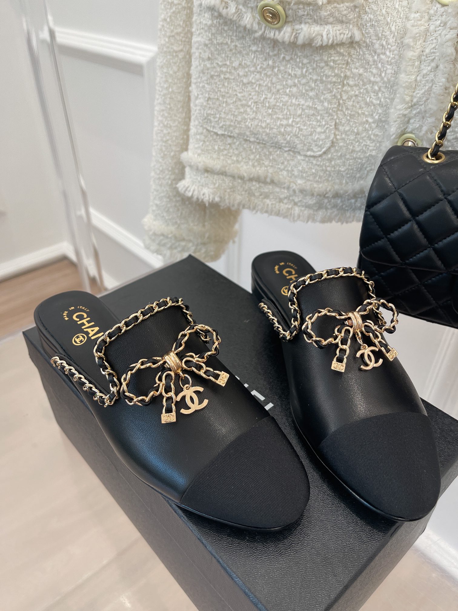 Chanel Women’s Mules With Decor Black For Women