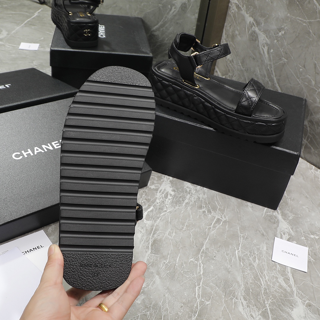 Chanel Women’s Sandals Black For Women 2in/5cm
