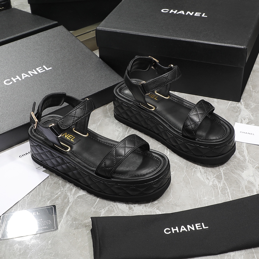 Chanel Women’s Sandals Black For Women 2in/5cm