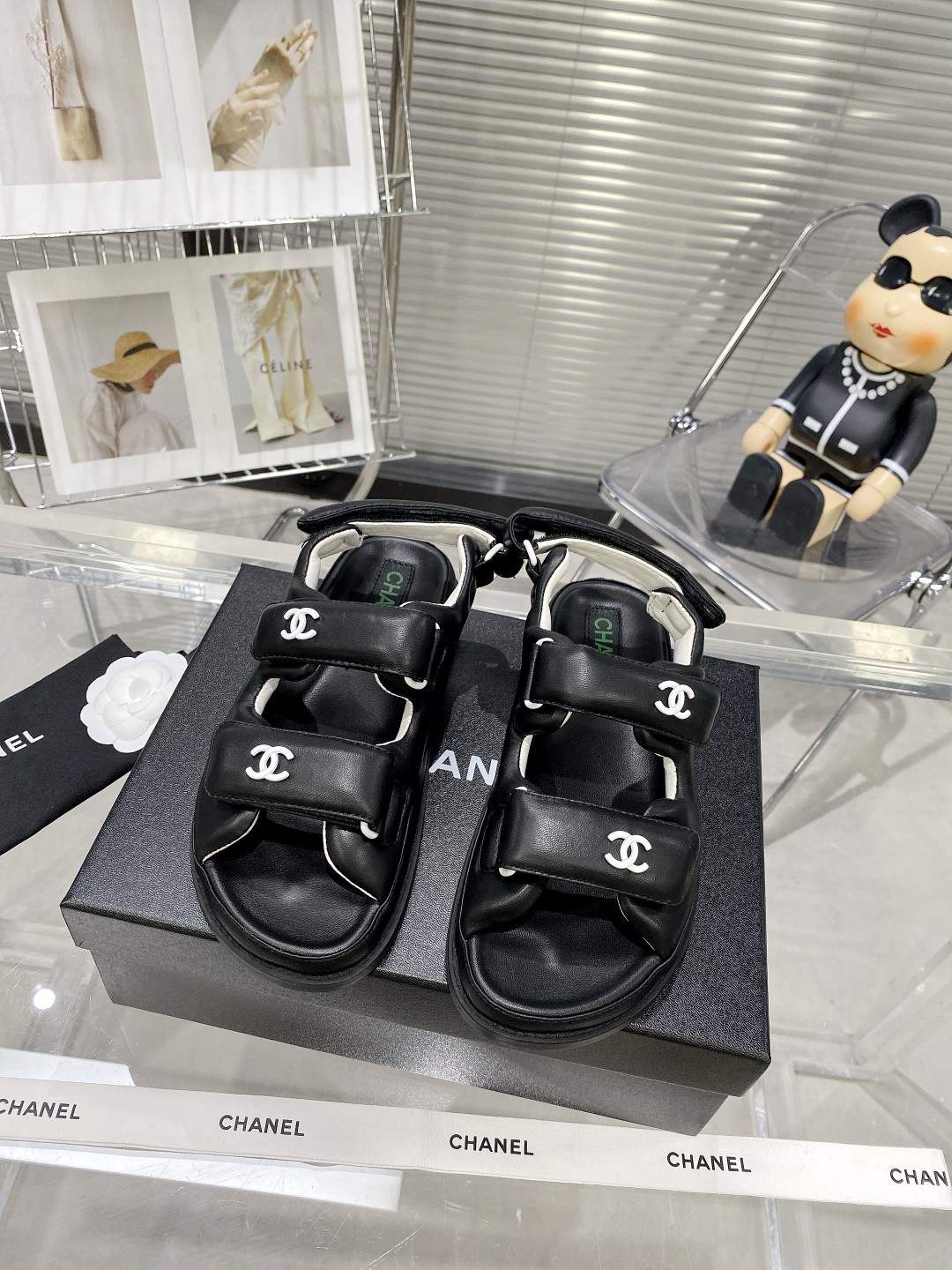 Chanel Women’s Sandals With Chanel Logo Black For Women