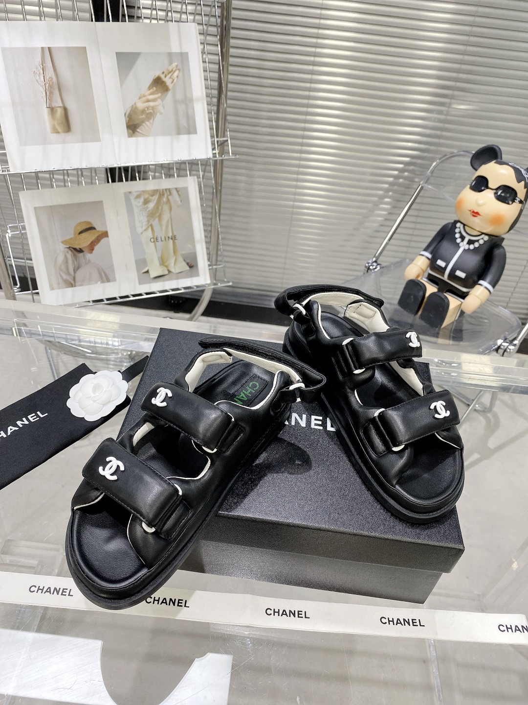 Chanel Women’s Sandals With Chanel Logo Black For Women