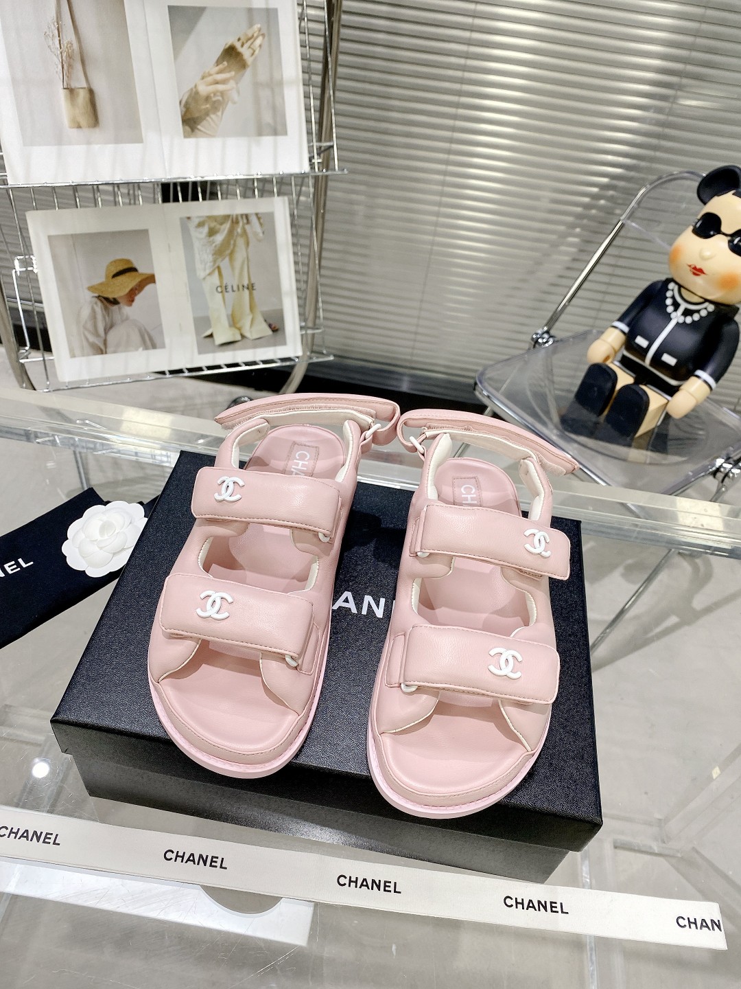 Chanel Women’s Sandals With Chanel Logo Pink For Women