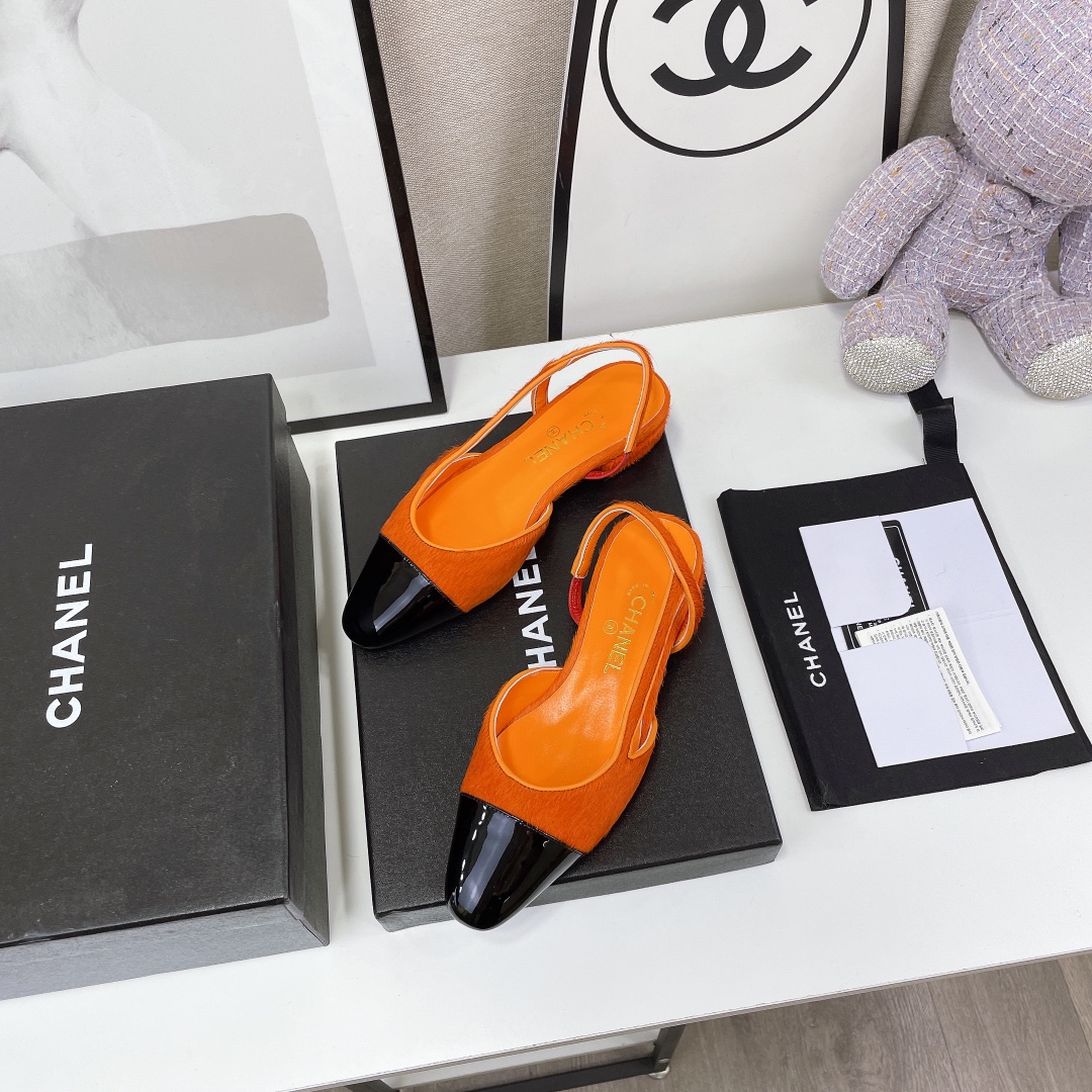 Chanel Women’s Slingbacks Orange For Women