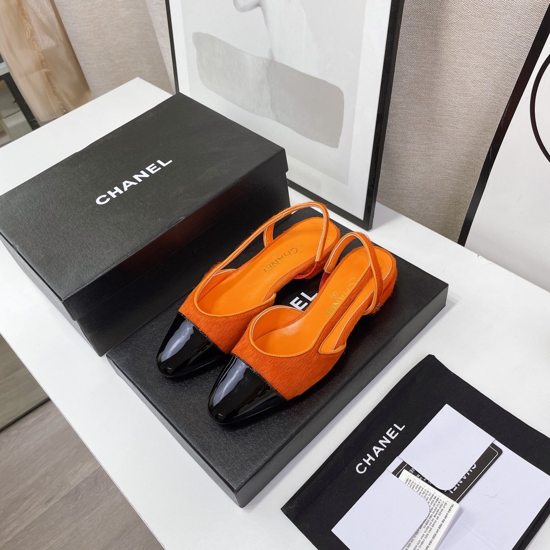 Chanel Women’s Slingbacks Orange For Women