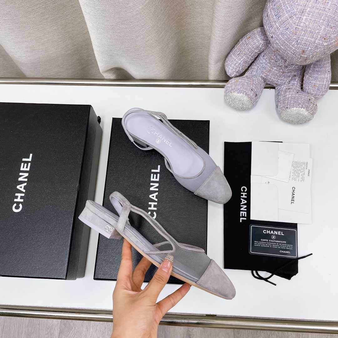 Chanel Women’s Slingbacks With Mesh Light Violet For Women 0.8in/2cm