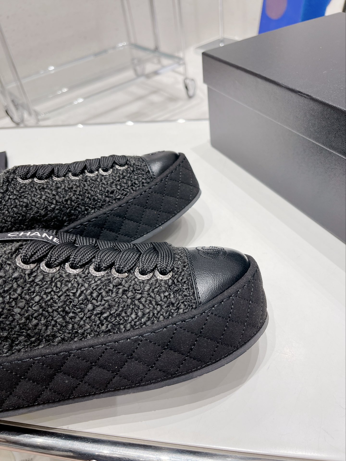 Chanel Women’s Sneakers Black For Women 1.5in/4cm