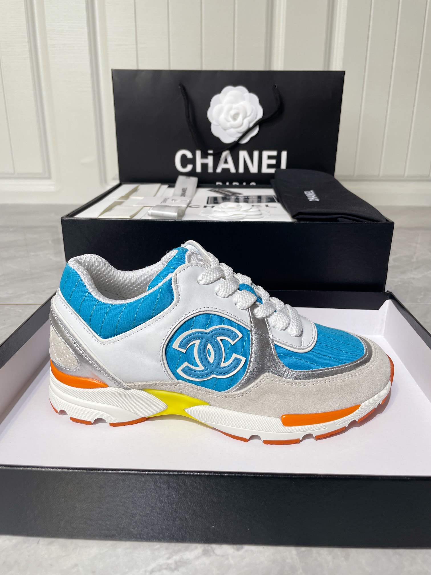 Chanel Women’s Sneakers In Fabric Blue For Women