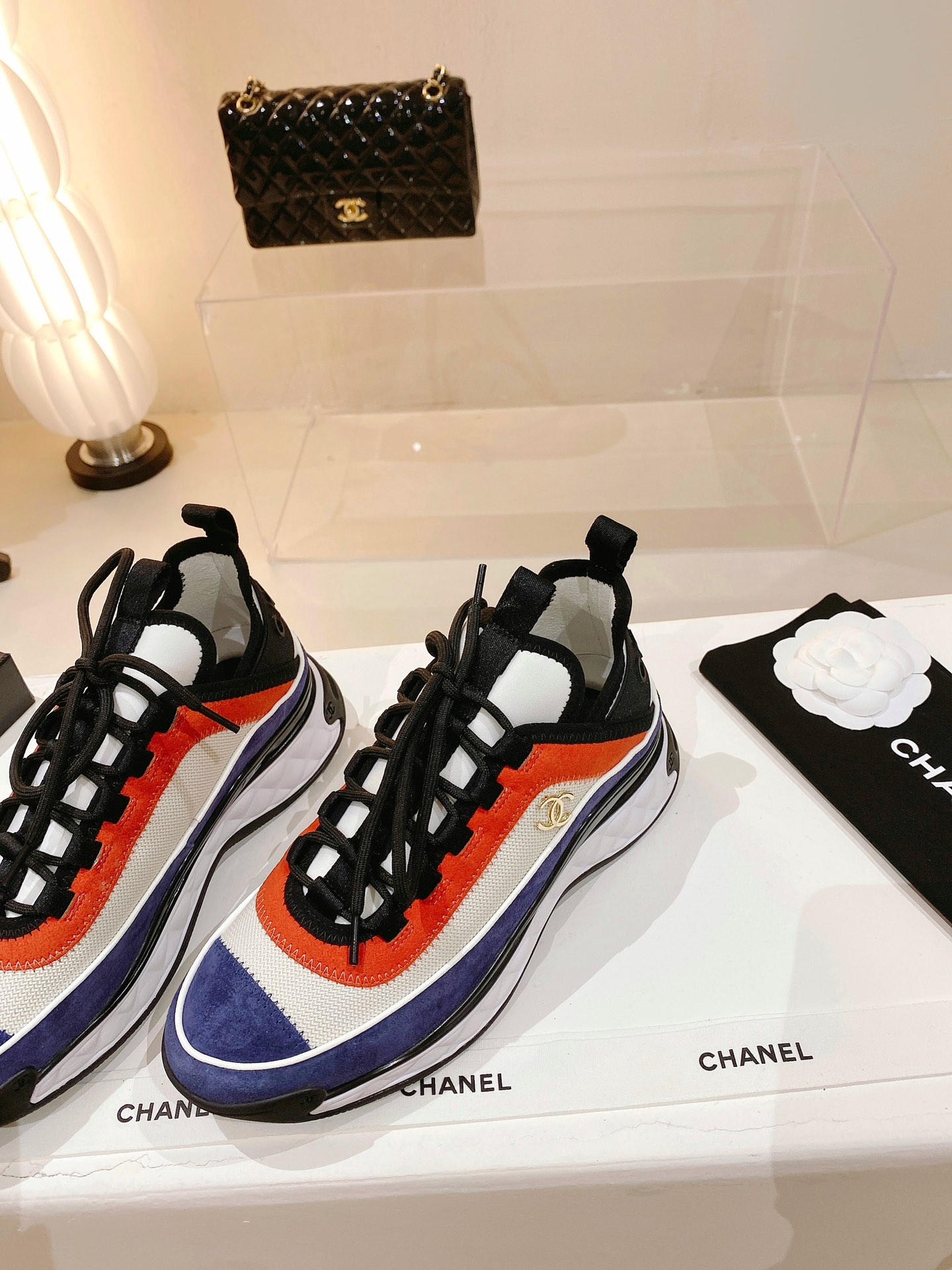 Chanel Women’s Sneakers Orange And Blue For Women