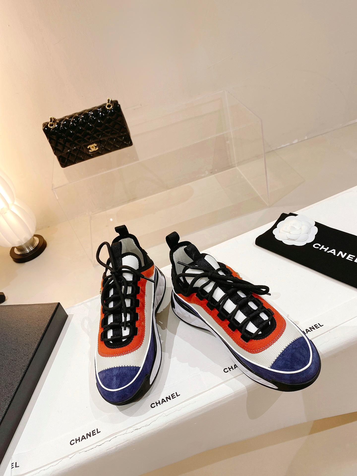 Chanel Women’s Sneakers Orange And Blue For Women