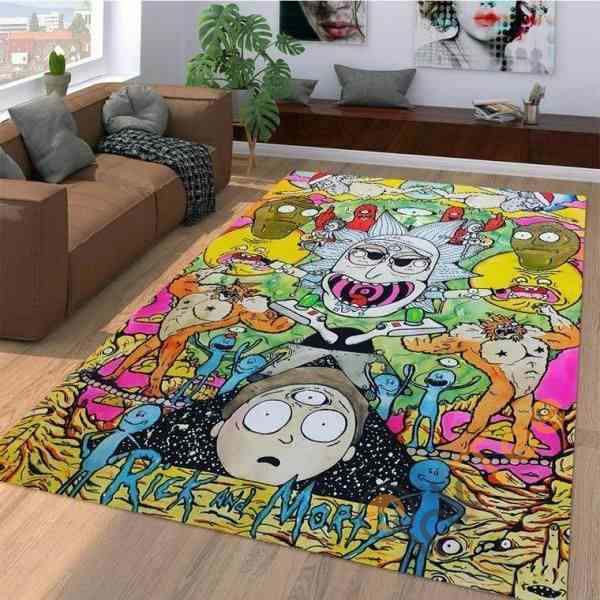 Chaos Colorful Rick Morty Area Rectangle Rug