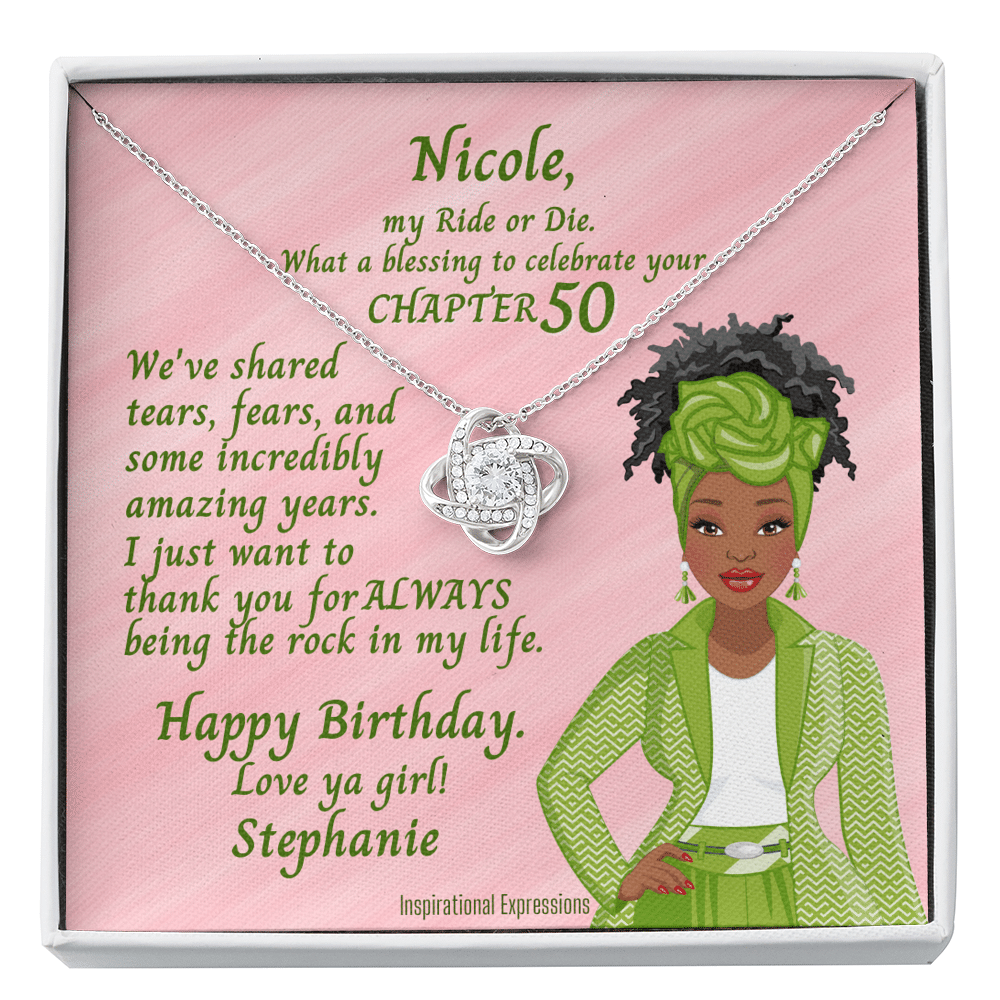 Chapter 50 Ride or Die Customized Birthday With Love Knot Necklace