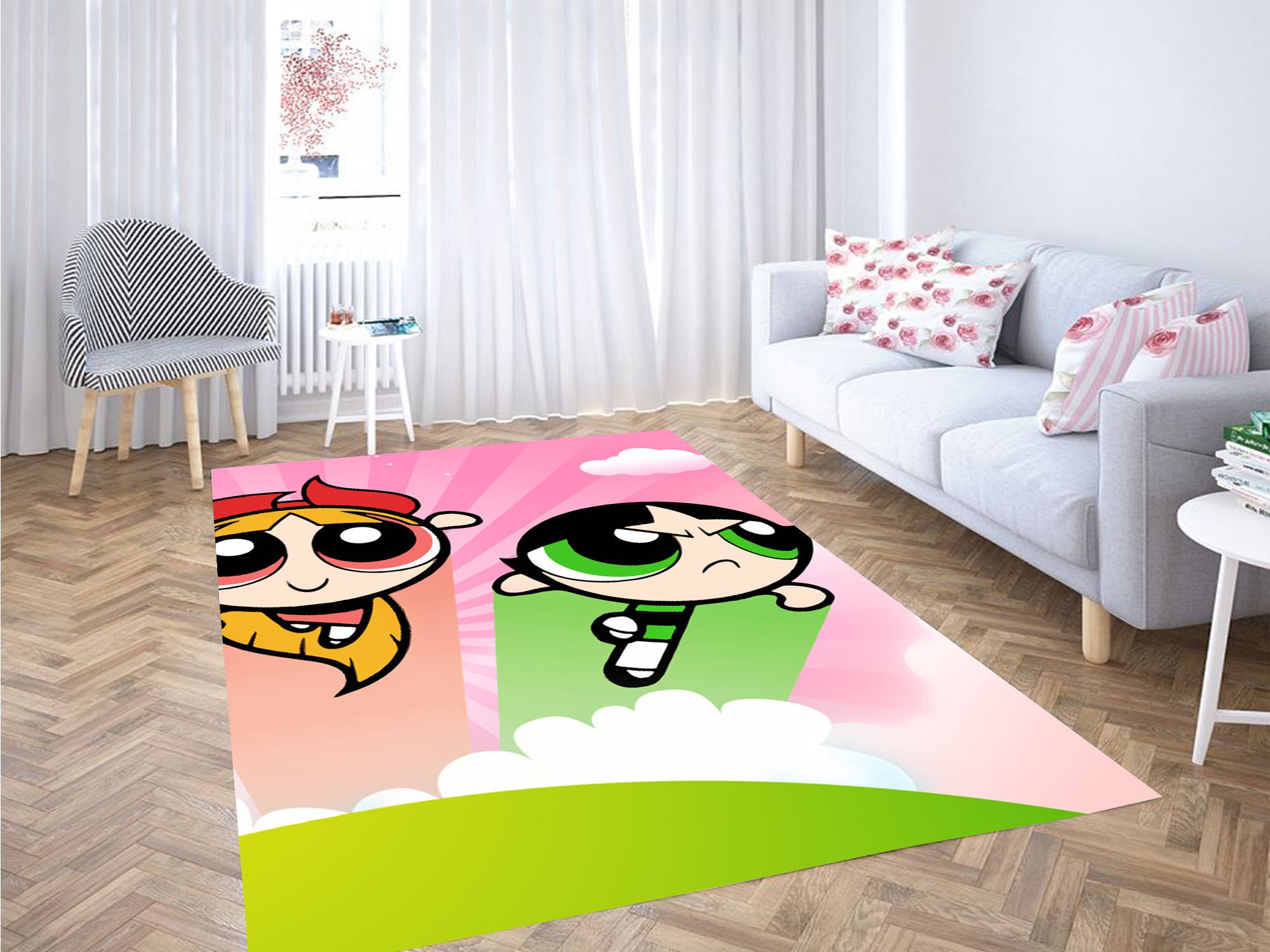 Character Of The Powerpuff Girls Carpet Rectangle Rug