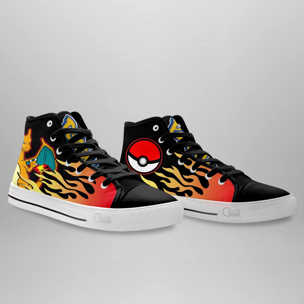 Charizard High Top Shoes Custom Pokemon Anime Sneakers Flame Style