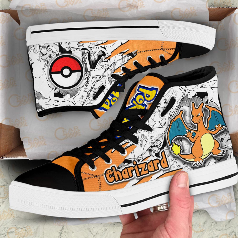 Charizard High Top Shoes Custom Pokemon Anime Sneakers Mix Manga