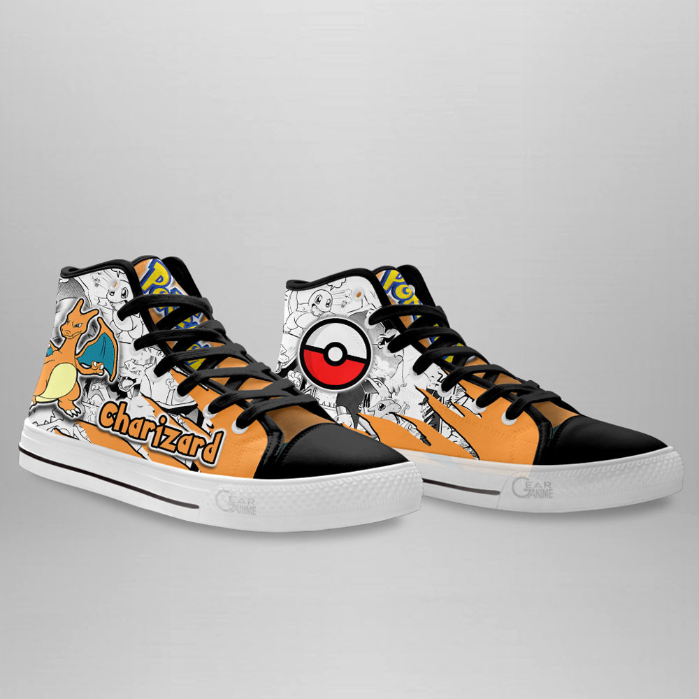 Charizard High Top Shoes Custom Pokemon Anime Sneakers Mix Manga