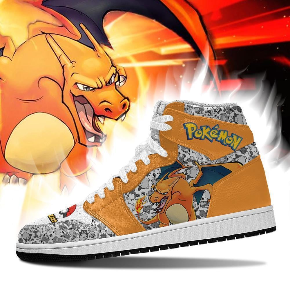 Charizard JD1s Sneakers Anime Pokemon Shoes, Air Jordan Hightop