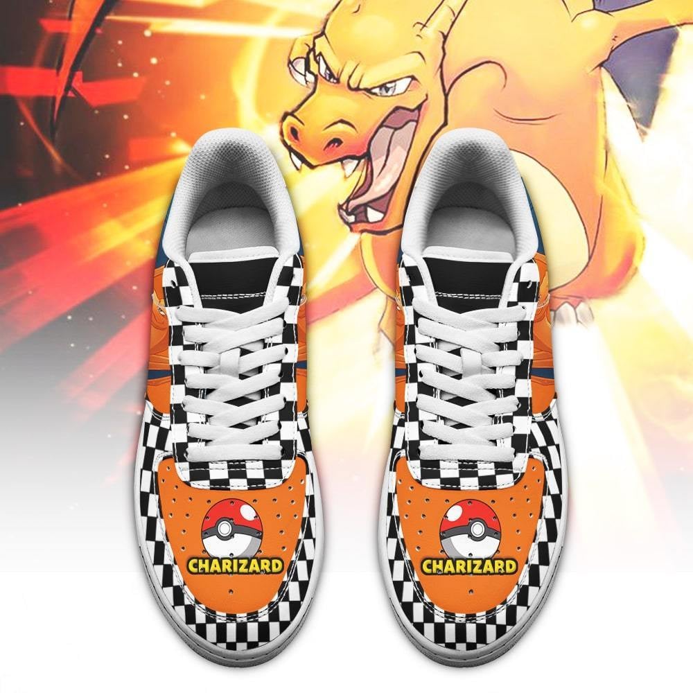 Charizard Sneakers Checkerboard Pokemon Custom Shoes