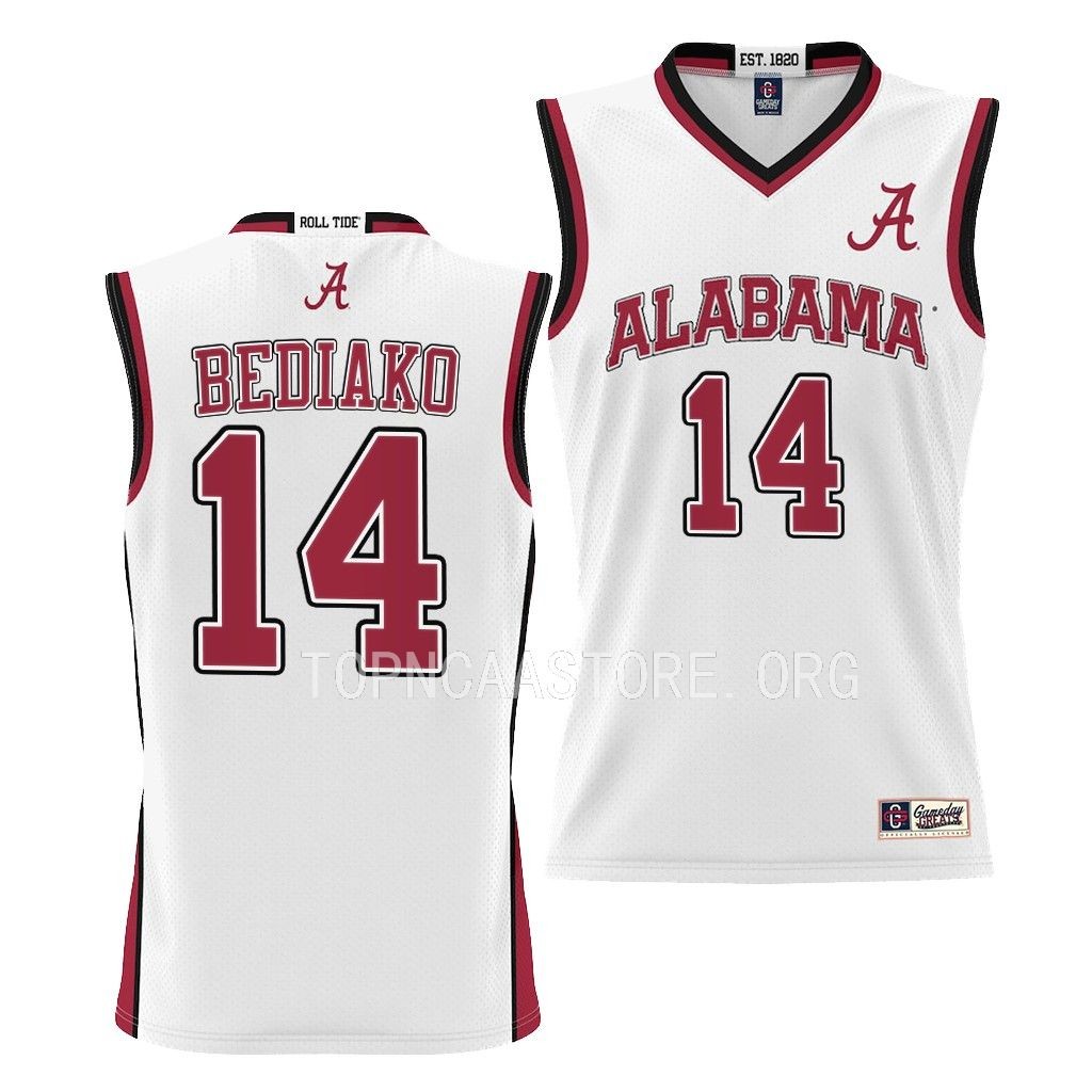 Charles Bediako Alabama Crimson Tide White College Youth Jersey