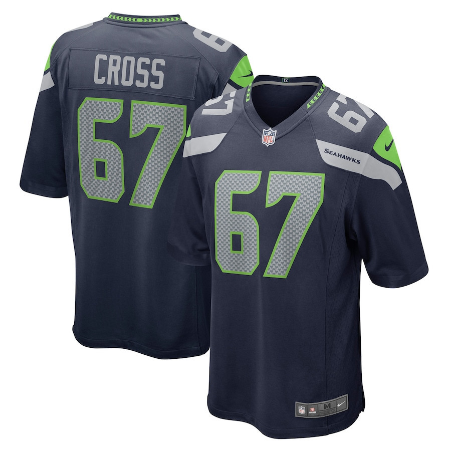 Charles Cross 67 Seattle Seahawks 2022 Draft First Round Pick Game Stitched Jersey In College Navy