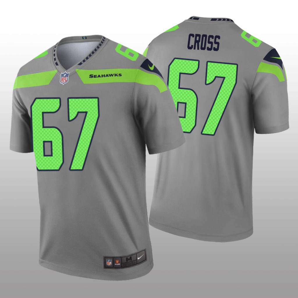 Charles Cross Seattle Seahawks Gray Jersey Inverted Legend – Men’s