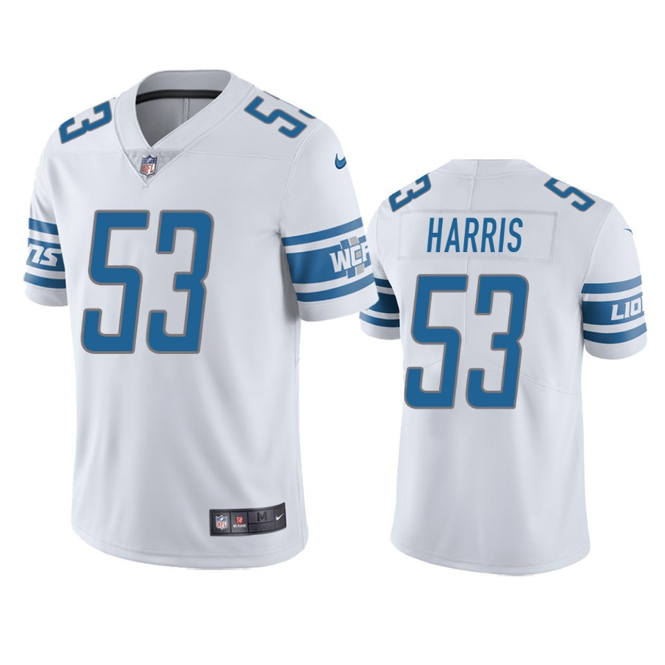Charles Harris 53 Detroit Lions White Vapor Limited Stitched Jersey