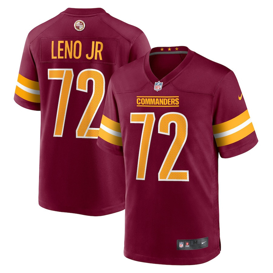 Charles Leno Jr. 72 Washington Commanders Home Game Player Stitched Jersey – Burgundy