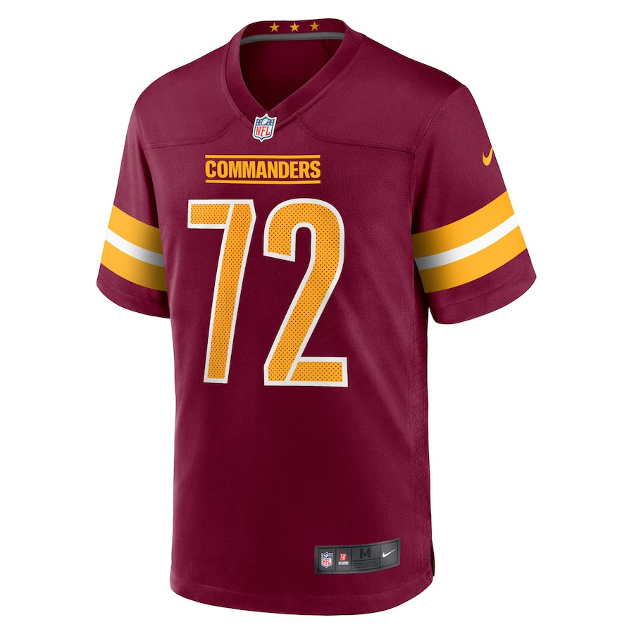 Charles Leno Jr. 72 Washington Commanders Home Game Player Stitched Jersey – Burgundy