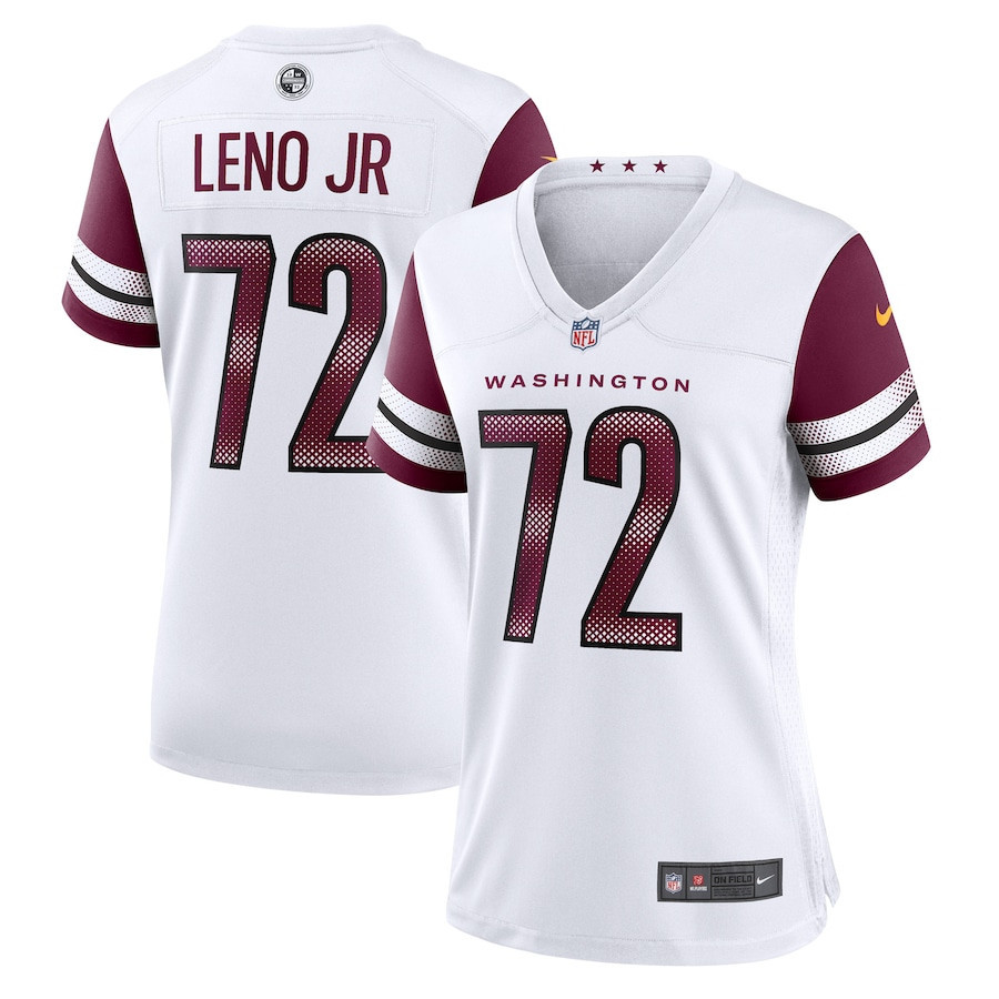 Charles Leno Jr. 72 Washington Commanders Women’s Away Game Player Stitched Jersey – White
