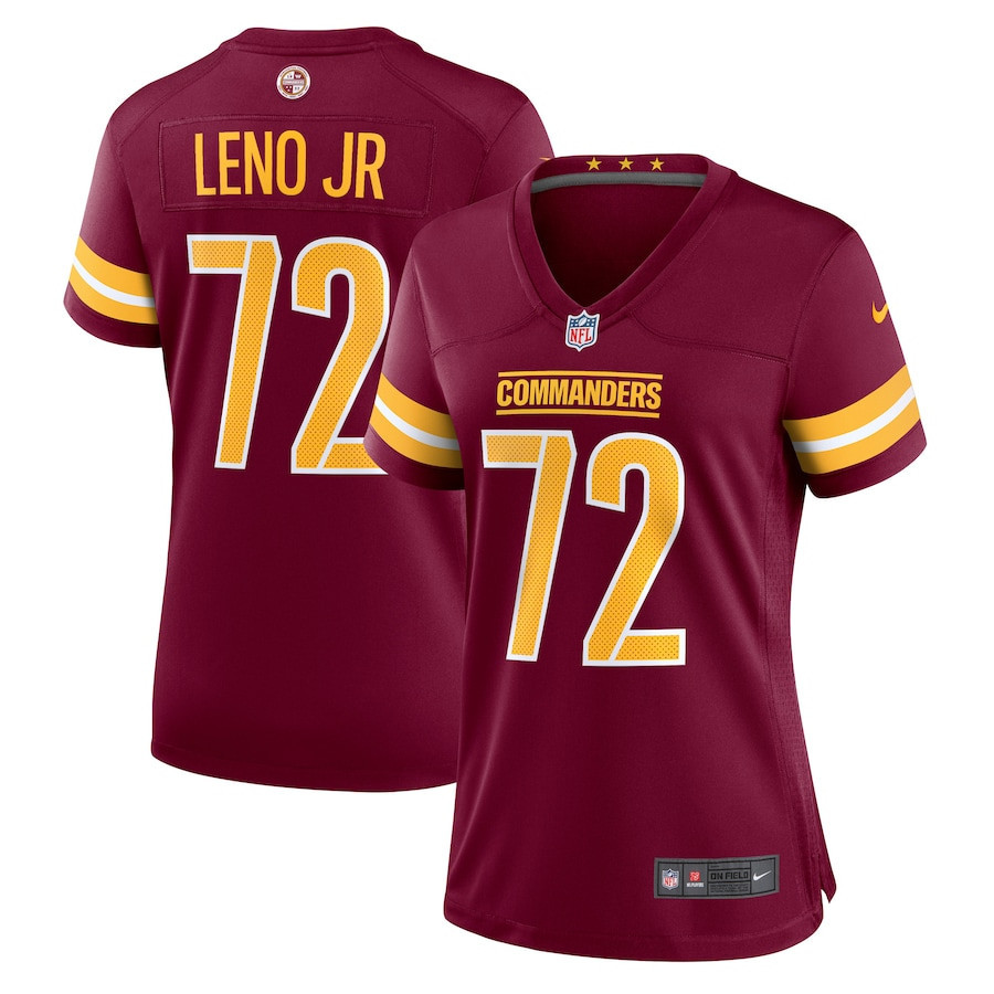 Charles Leno Jr. Washington Commanders Women’s Home Game Player Stitched Jersey – Burgundy
