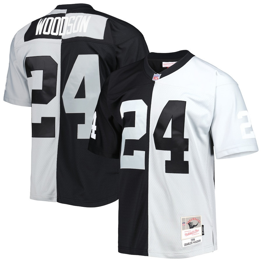 Charles Woodson Las Vegas Raiders 1998 Split Legacy Split Jersey - All Stitched 