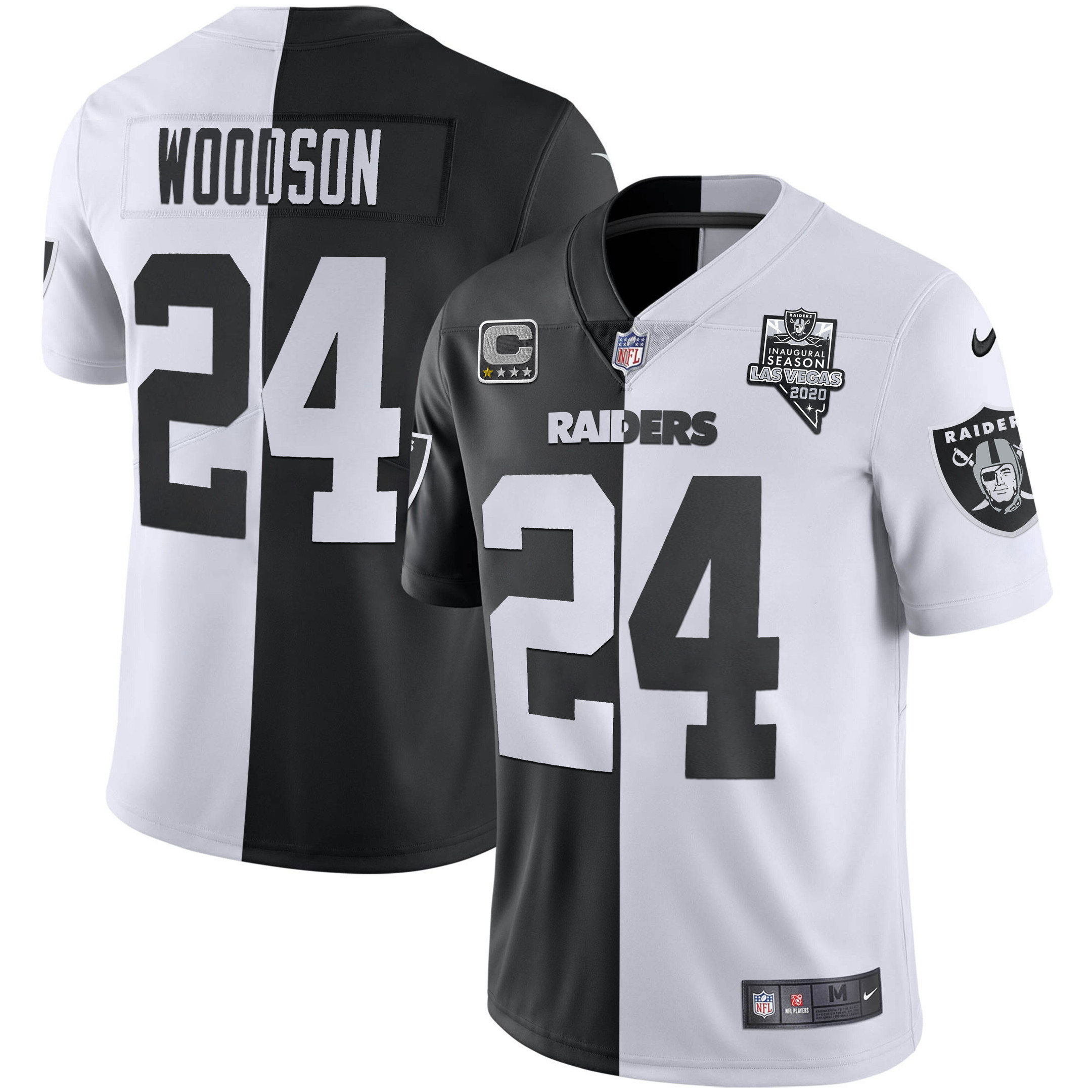 Charles Woodson Men's Las Vegas Raiders Inaugural Season Patch Gold & Split Split Jersey - All Stitched 