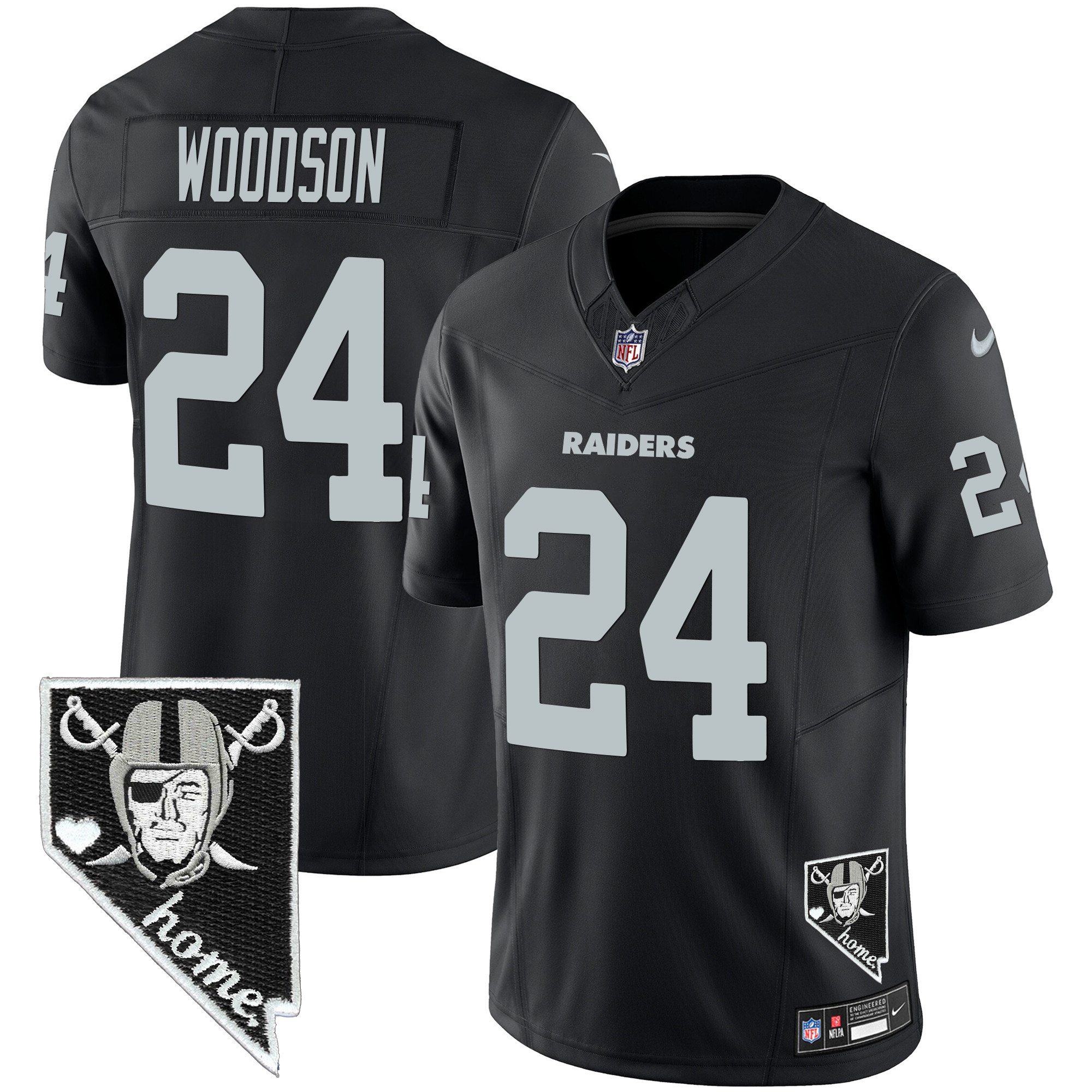 Charles Woodson Men's Las Vegas Raiders Nevada Home Patch Vapor Black Jersey - All Stitched 