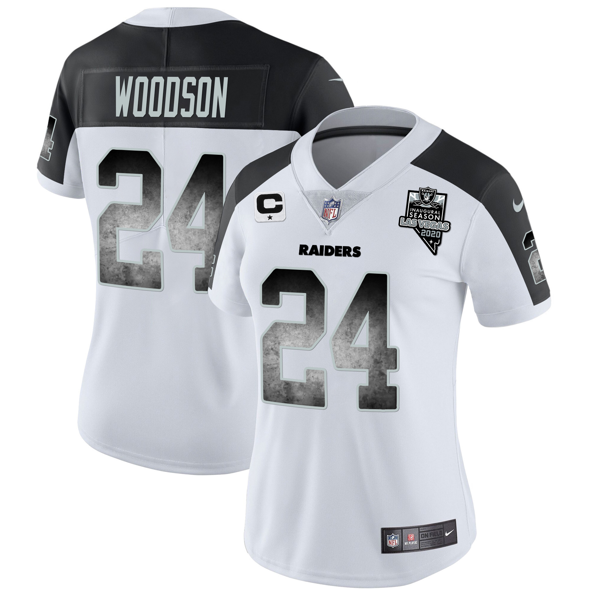 Charles Woodson Women's Las Vegas Raiders Arch Smoke Vapor Inverted Jersey - All Stitched 
