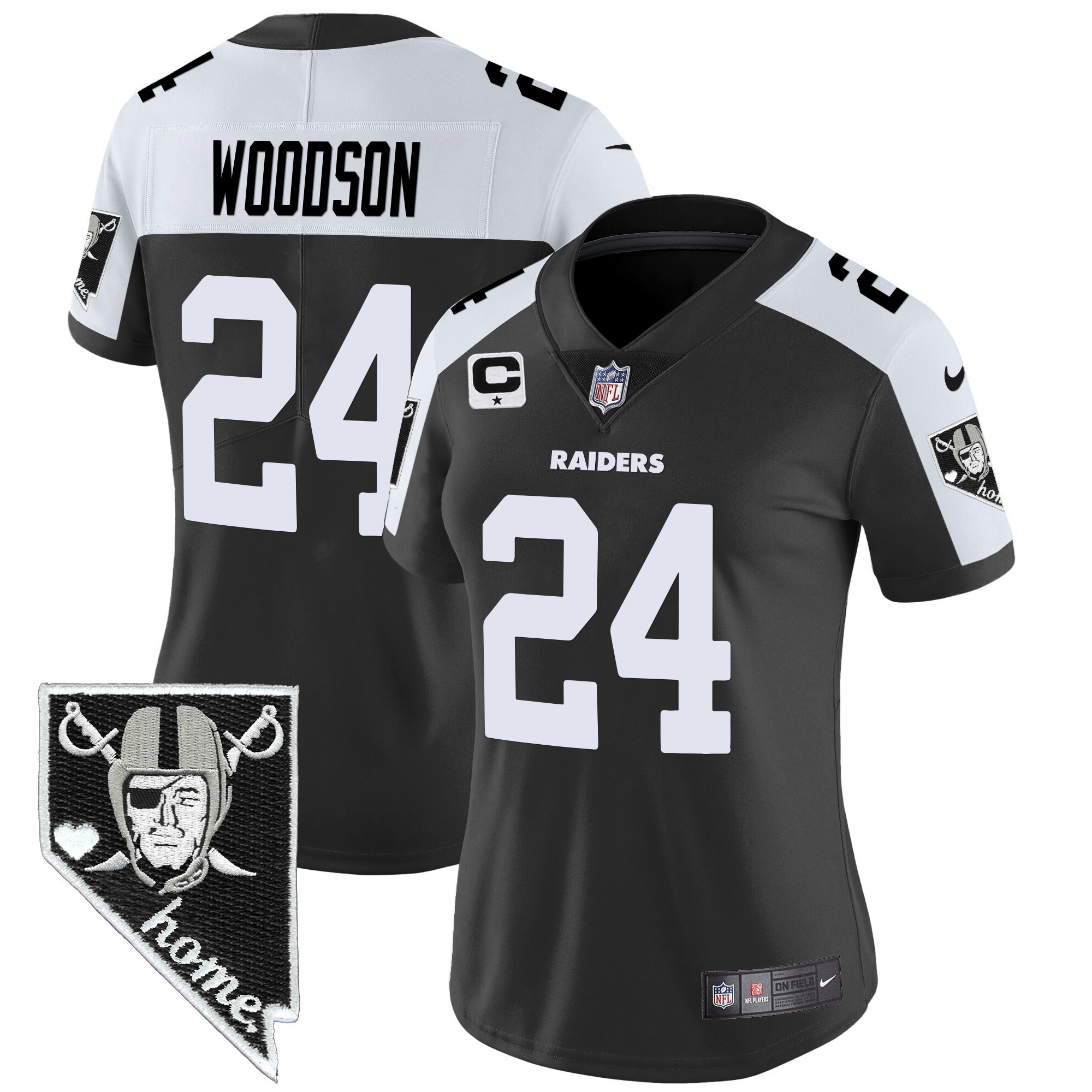 Charles Woodson Women's Las Vegas Raiders Nevada Home Patch Vapor Black Alternate Jersey - All Stitched 