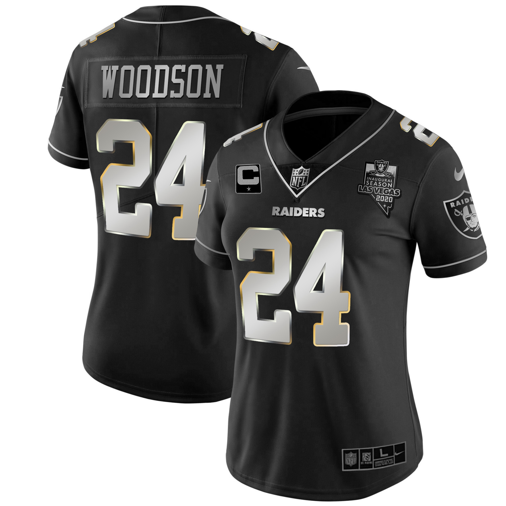 Charles Woodson Women's Las Vegas Raiders Vapor Gold Silver Limited Jersey - All Stitched 
