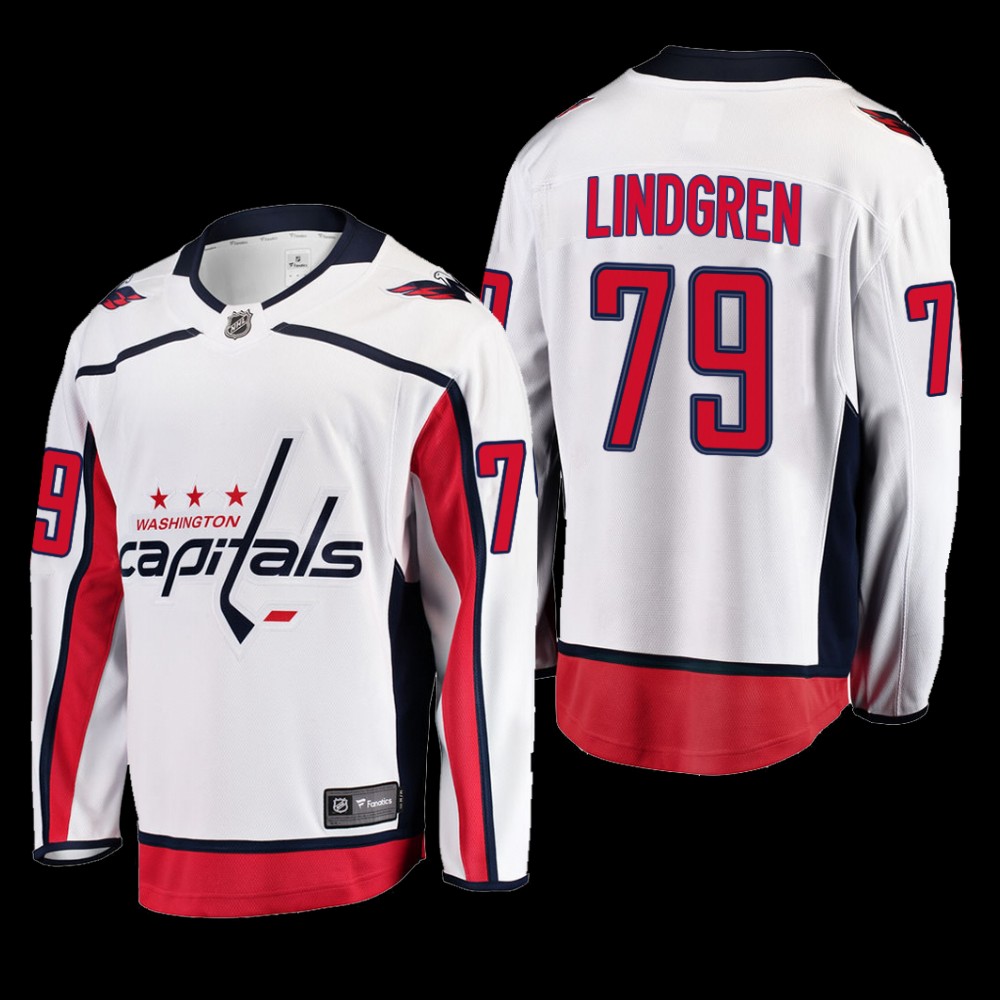 Charlie Lindgren #79 Washington Capitals Away 2022 White Breakaway Player Jersey