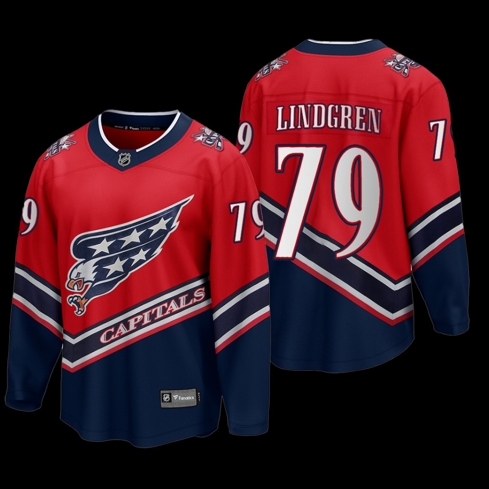 Charlie Lindgren #79 Washington Capitals Special Edition 2022 Red Reverse Retro Jersey