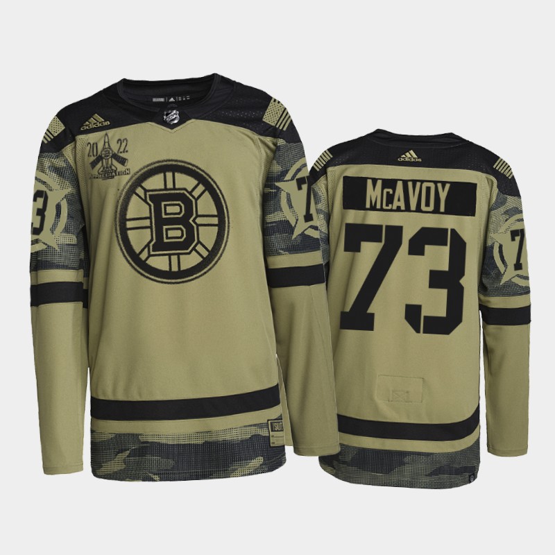 Charlie McAvoy Boston Bruins 2022 Military Appreciation Night Jersey Camo #73 Primegreen