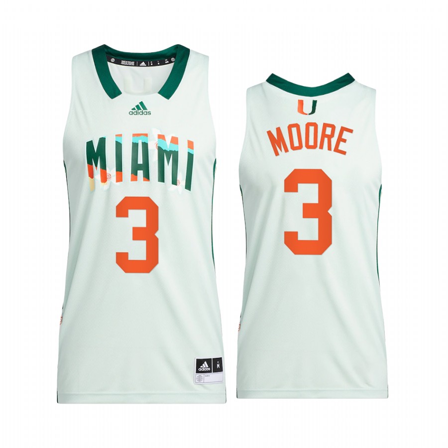 Charlie Moore Miami Hurricanes White Jersey 2022 Honoring Black Excellence