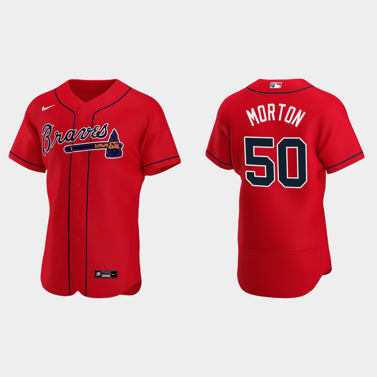 Charlie Morton #50 Atlanta Braves Alternate Jersey - Red
