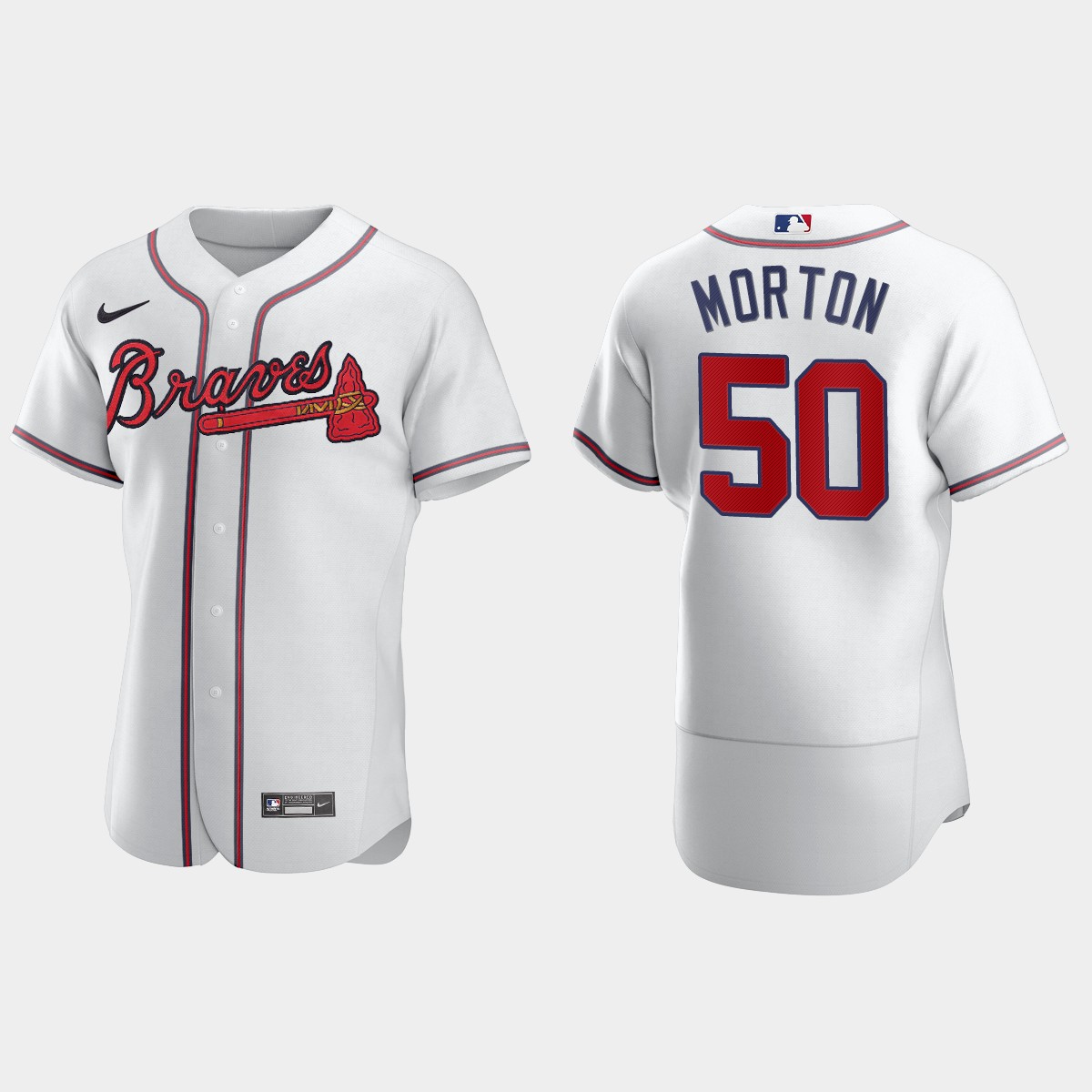 Charlie Morton #50 Atlanta Braves Home Jersey - White