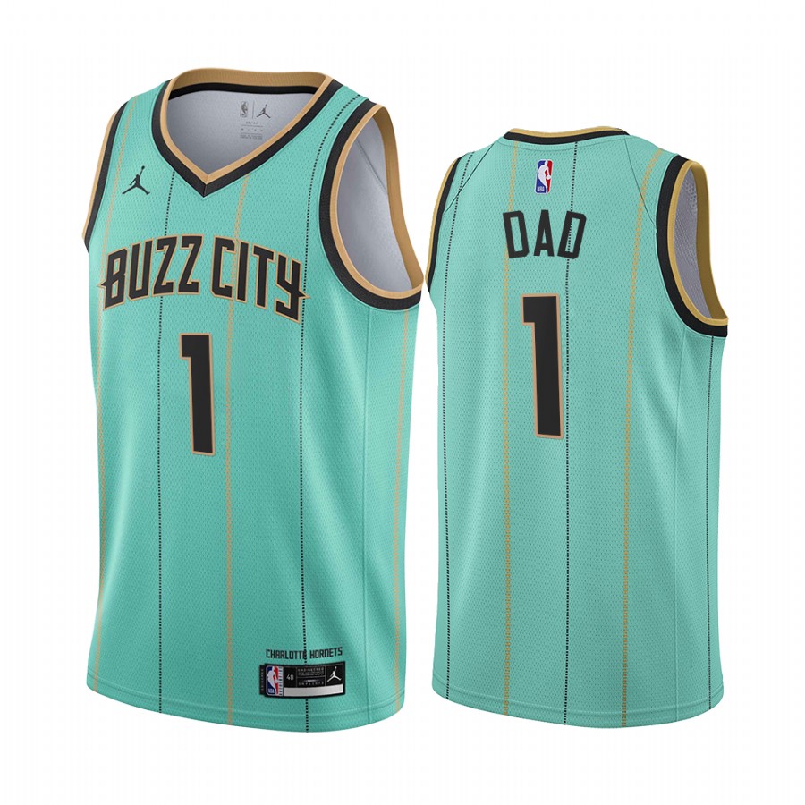 Charlotte Hornets 2021 Fathers Day Teal No.1 Dad Jersey
