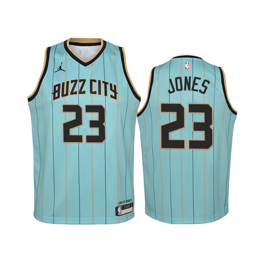 Charlotte Hornets Kai Jones City Edition Mint Green Youth Jersey 2021 NBA Draft #23
