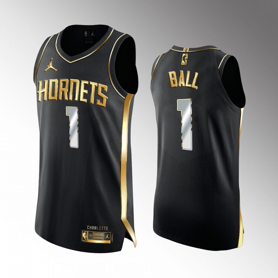 Charlotte Hornets LaMelo Ball Black Jersey Golden Edition #1