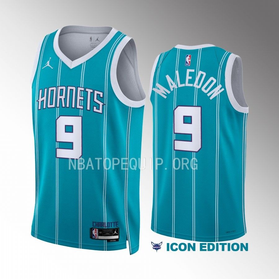 Charlotte Hornets Theo Maledon 2022-23 Icon Edition Teal #9 Jersey Swingman