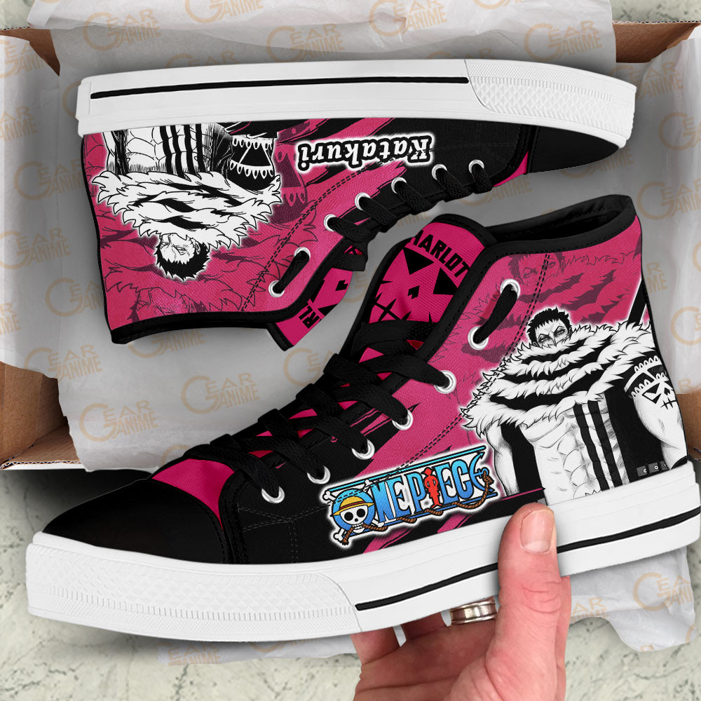 Charlotte Katakuri High Top Shoes One Piece Custom Anime Sneakers Mix Manga