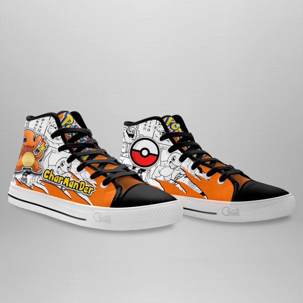Charmander High Top Shoes Custom Pokemon Anime Sneakers Mix Manga